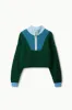 CROPPED HAMPTON SWEATER | JUNGLE SKY IVORY sold by STAUD