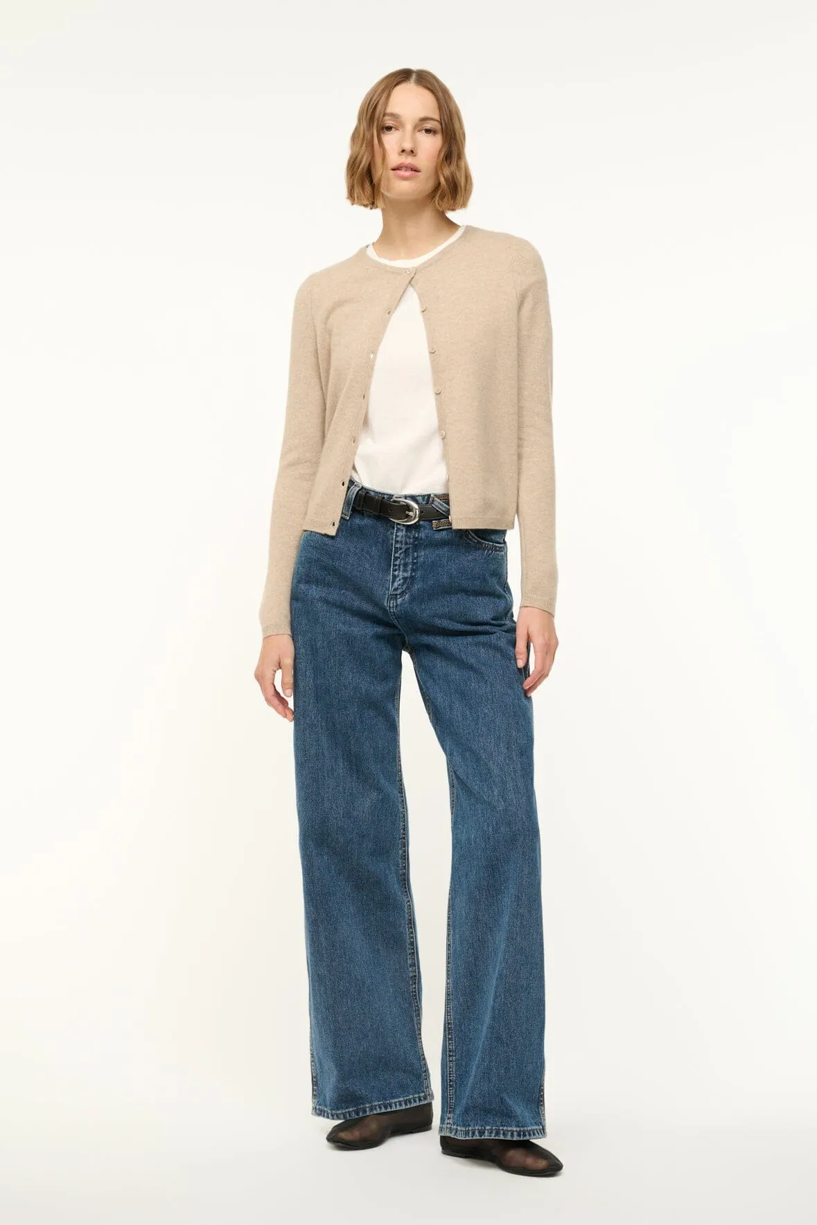 MIDNIGHT CASHMERE CARDIGAN | STONE sold by STAUD