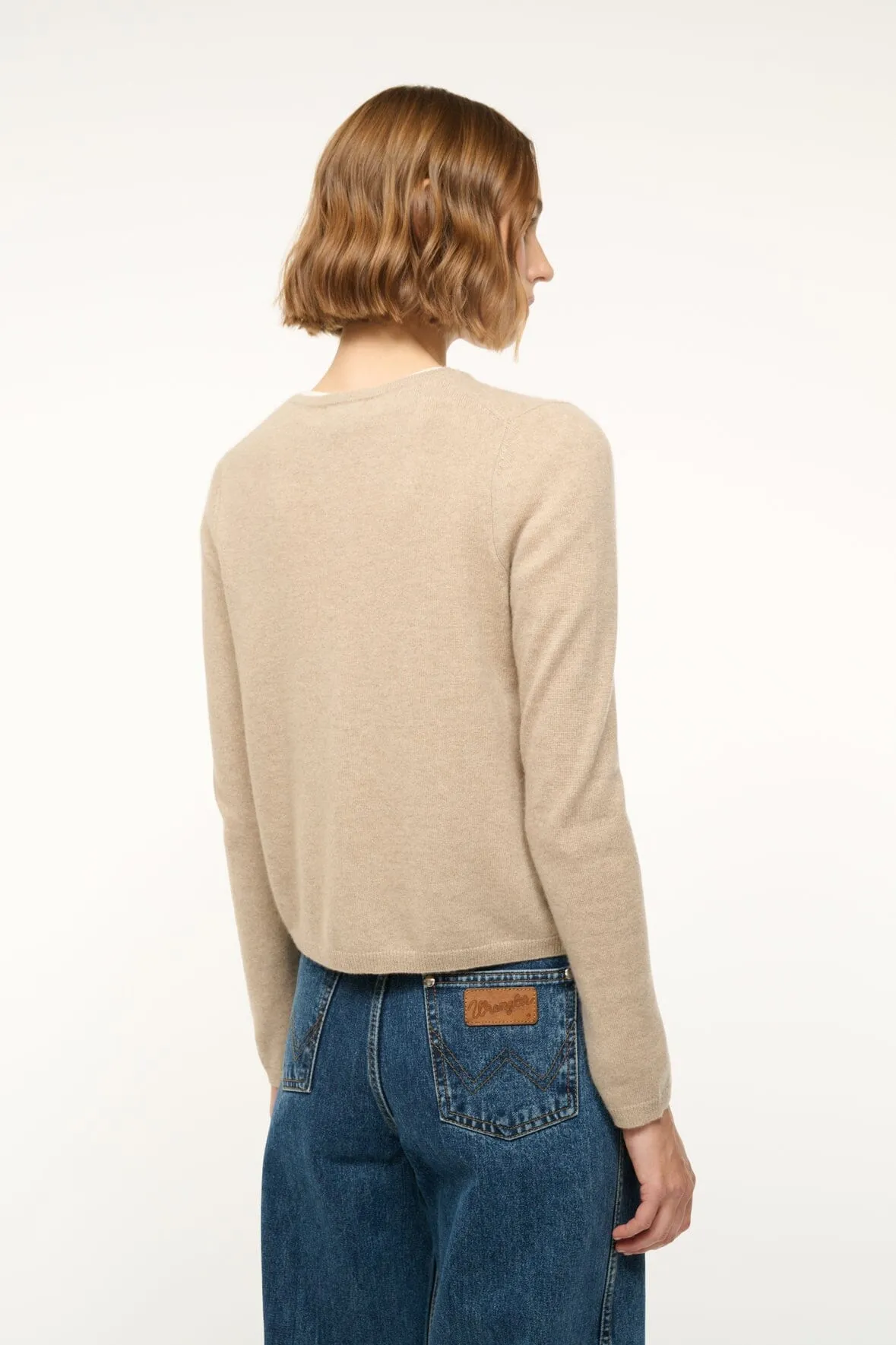 MIDNIGHT CASHMERE CARDIGAN | STONE sold by STAUD product image thumbnail 4
