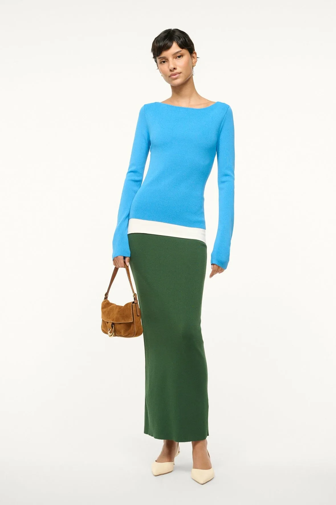 CARILO DRESS | JUNGLE SKY IVORY sold by STAUD