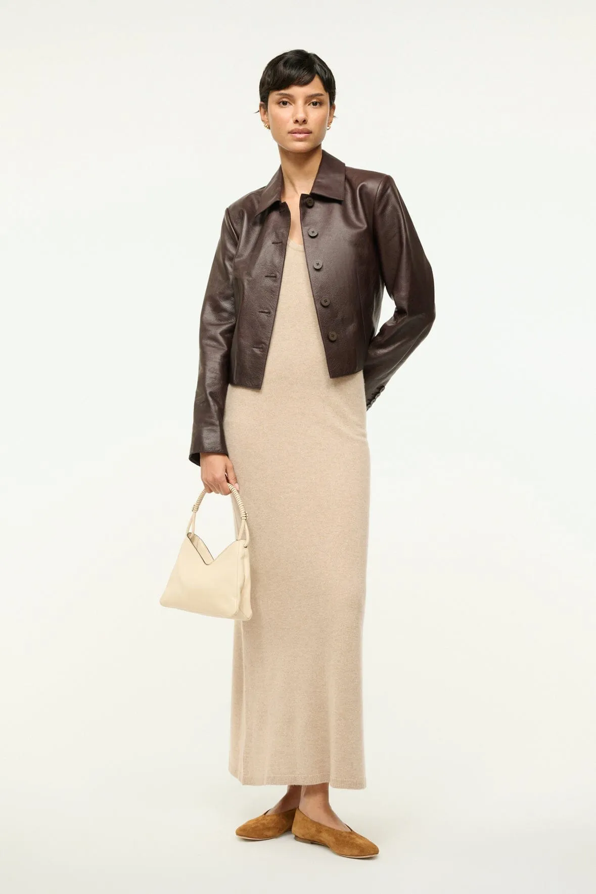 CANELA CASHMERE DRESS | STONE sold by STAUD product image thumbnail 5