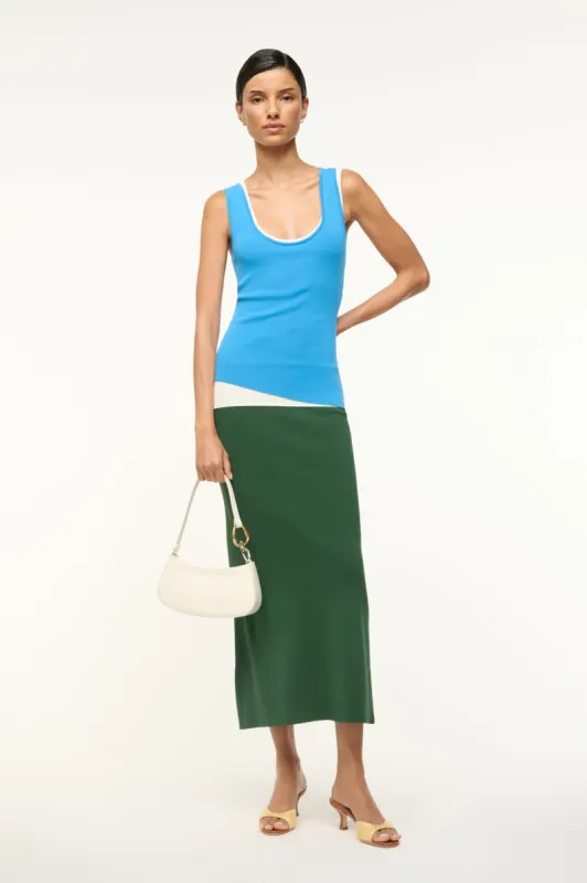 HERMOSA DRESS | JUNGLE SKY IVORY sold by STAUD