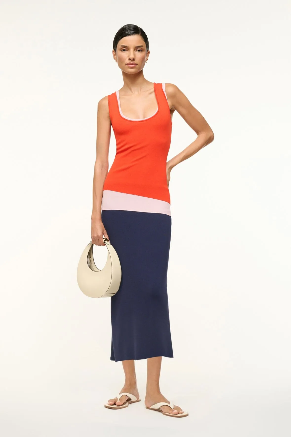 HERMOSA DRESS | CAYENNE NAVY CARNATION sold by STAUD product image thumbnail 5