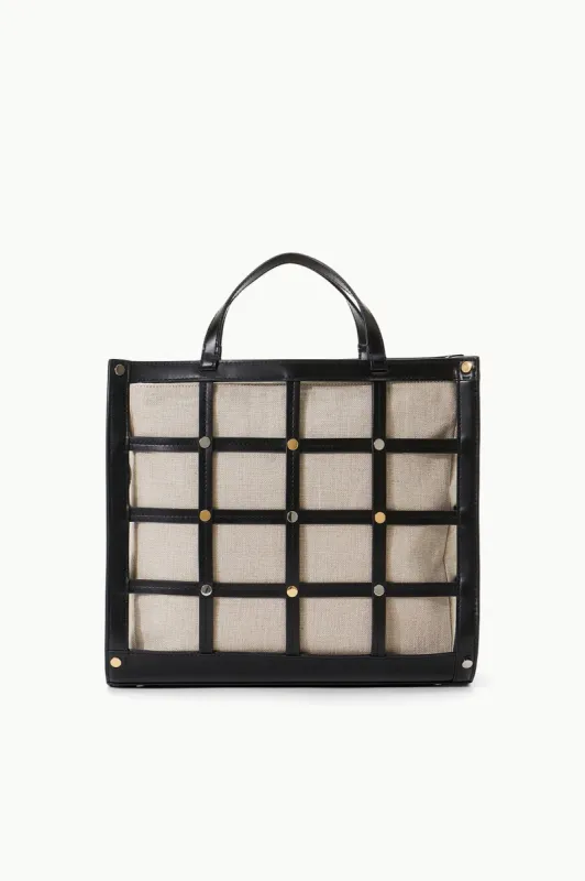 EMMA TOTE | BLACK NATURAL sold by STAUD