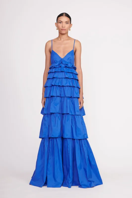 RYLIE DRESS | LAPIS sold by STAUD