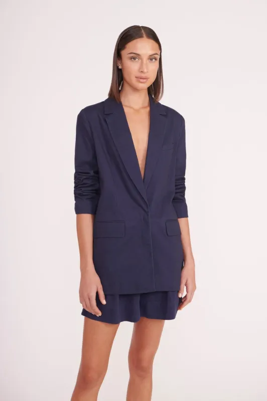 MAXWELL BLAZER | NAVY sold by STAUD