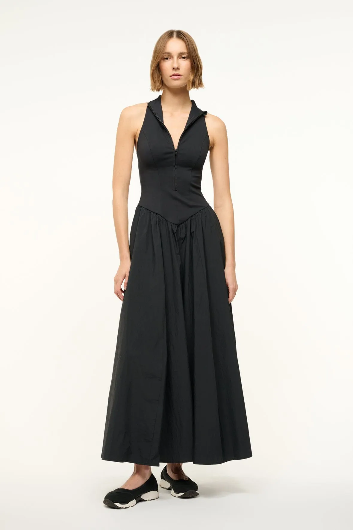 CREVASSE MAXI DRESS | BLACK sold by STAUD