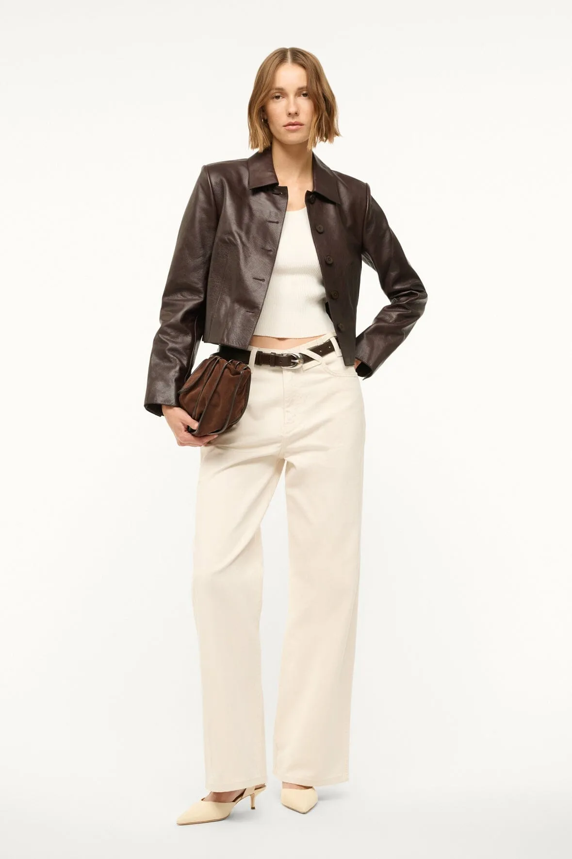 LEATHER MARINO JACKET | TIRAMISU sold by STAUD