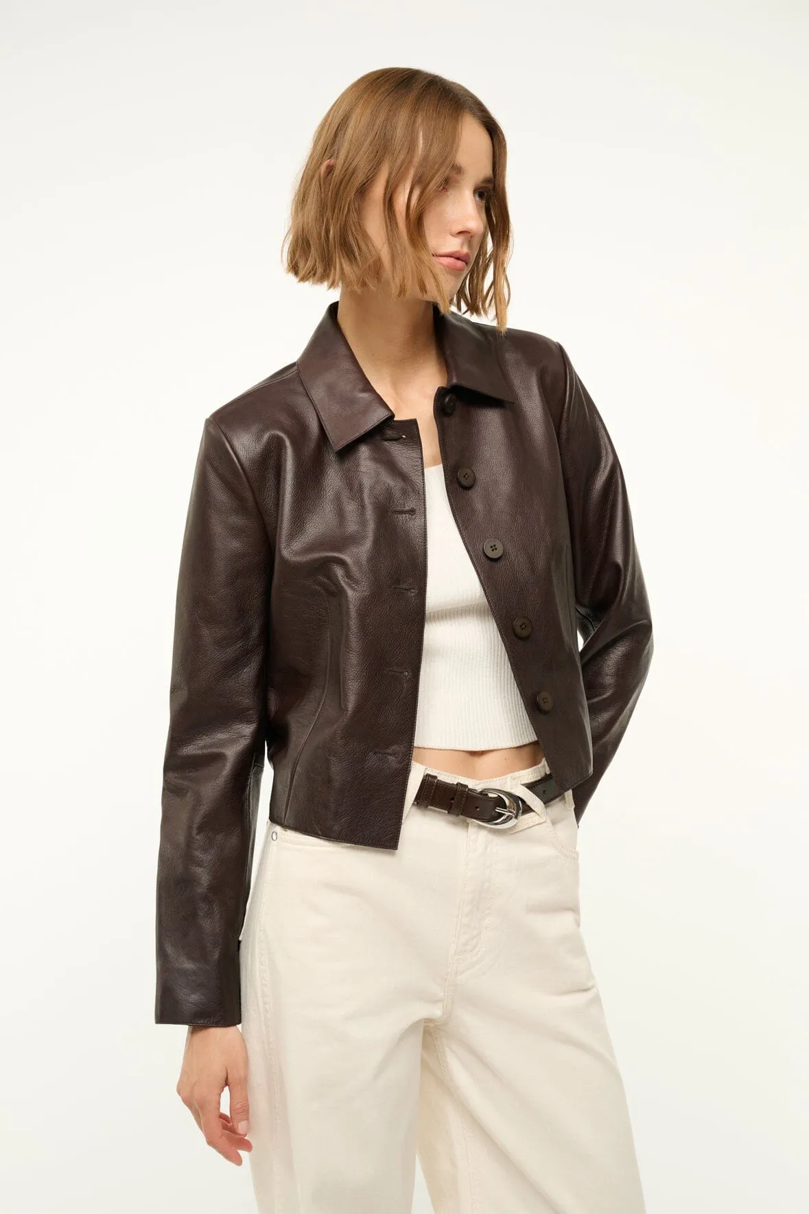 LEATHER MARINO JACKET | TIRAMISU sold by STAUD product image thumbnail 2