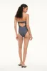 MAEVE ONE PIECE | BLACK WOODBLOCK DITSY FLORAL sold by STAUD