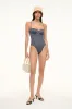 MAEVE ONE PIECE | BLACK WOODBLOCK DITSY FLORAL sold by STAUD