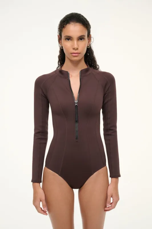 WIPEOUT RASH GUARD | DARK CHOCOLATE sold by STAUD