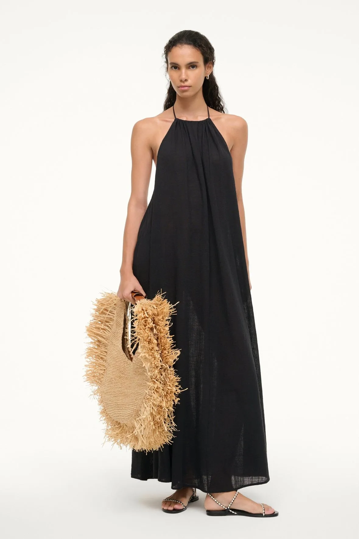 NIGHTSHADE MAXI COVERUP DRESS | BLACK sold by STAUD product image thumbnail 3