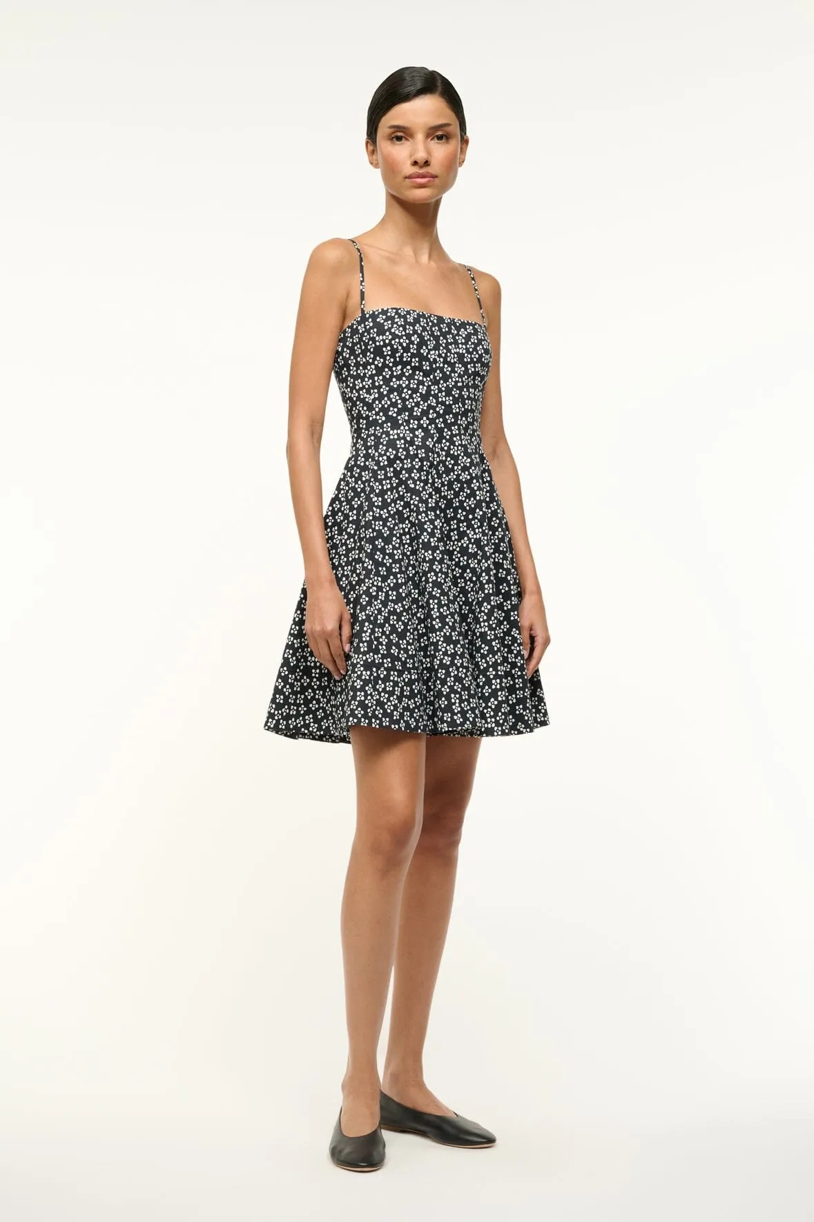 WYLIE MINI DRESS | BLACK WOODBLOCK FLORAL sold by STAUD product image thumbnail 3