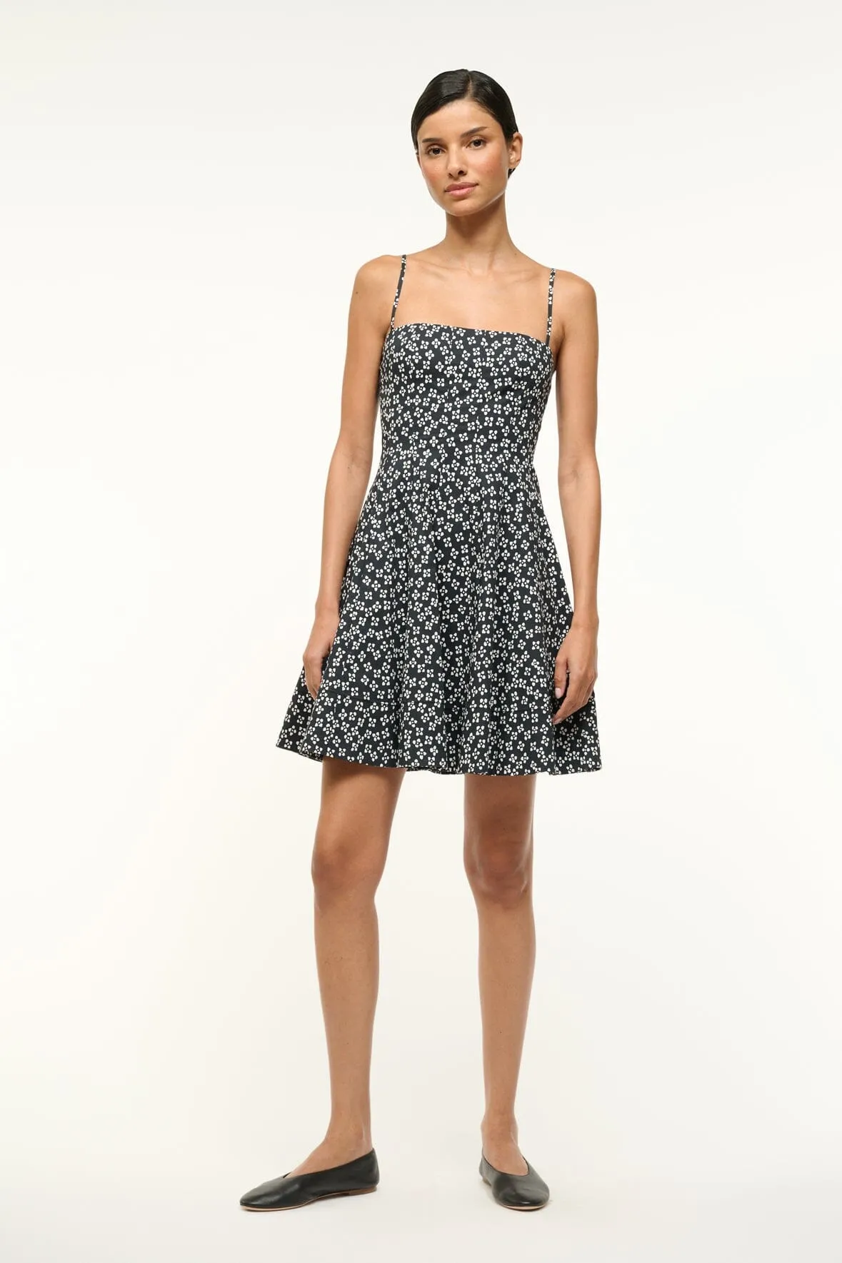 WYLIE MINI DRESS | BLACK WOODBLOCK FLORAL sold by STAUD product image thumbnail 5