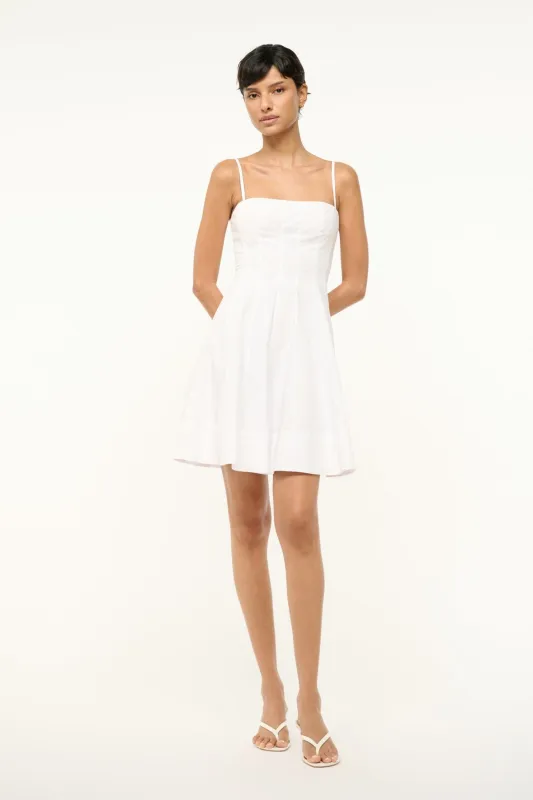 WYLIE MINI DRESS | WHITE sold by STAUD