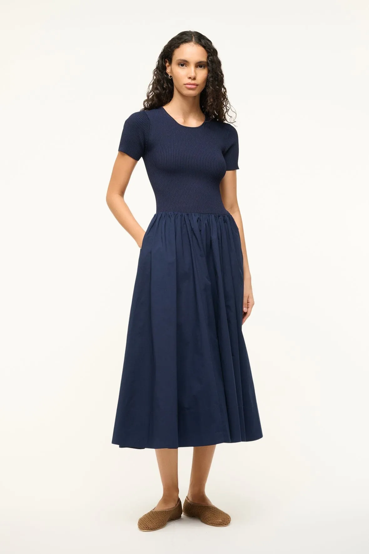 YSABEL DRESS | NAVY sold by STAUD product image thumbnail 3