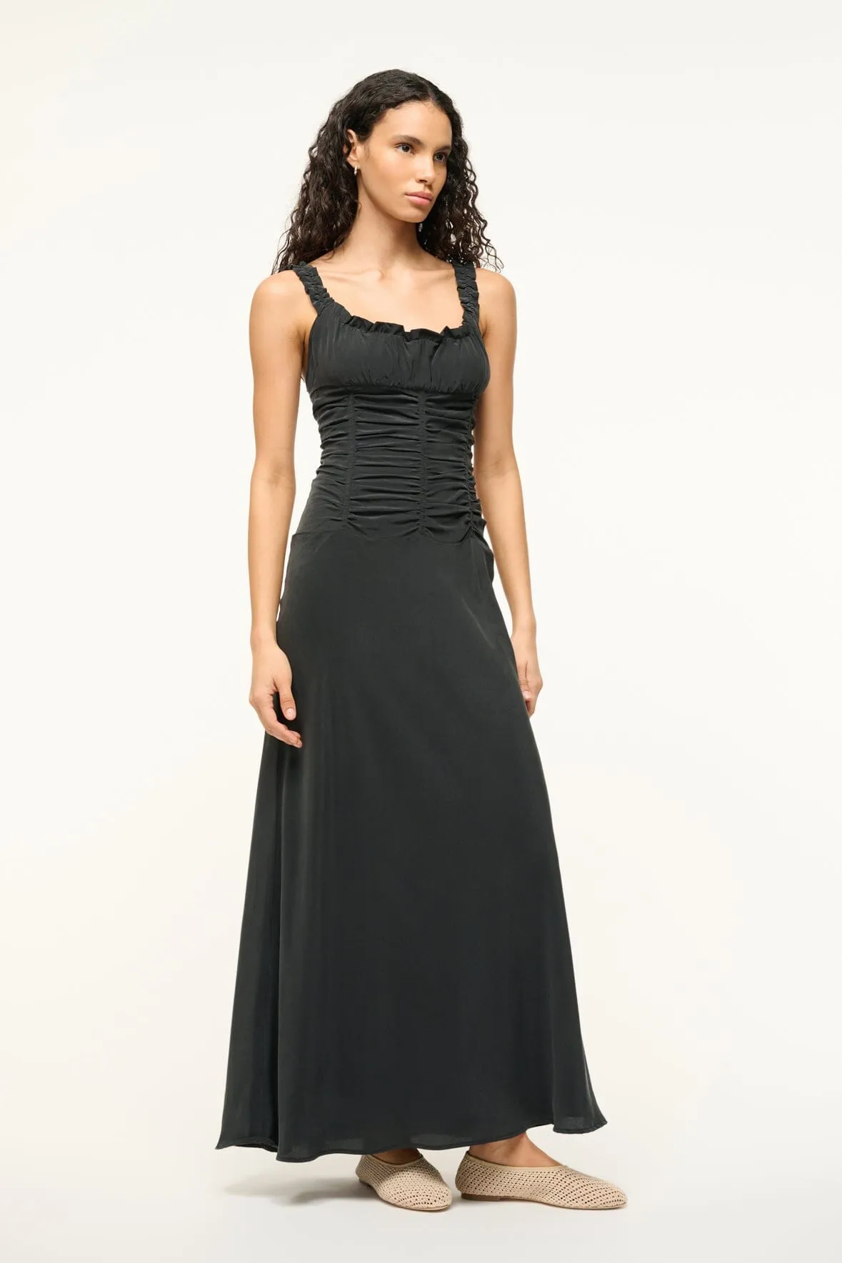 NIC SILK MAXI DRESS | BLACK sold by STAUD product image thumbnail 3