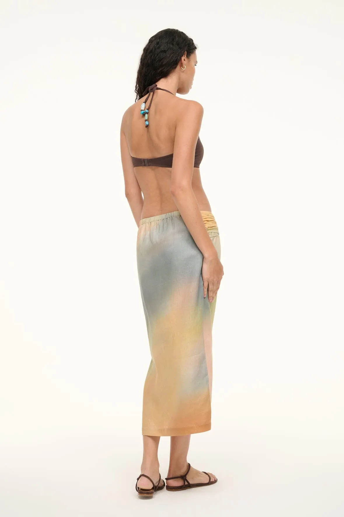 PORTO LINEN SKIRT | PASTEL CLOUDS sold by STAUD product image thumbnail 4