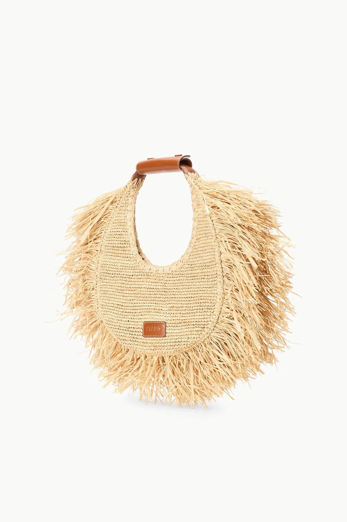 MOON RAFFIA TOTE BAG | NATURAL FRINGE sold by STAUD product image thumbnail 3