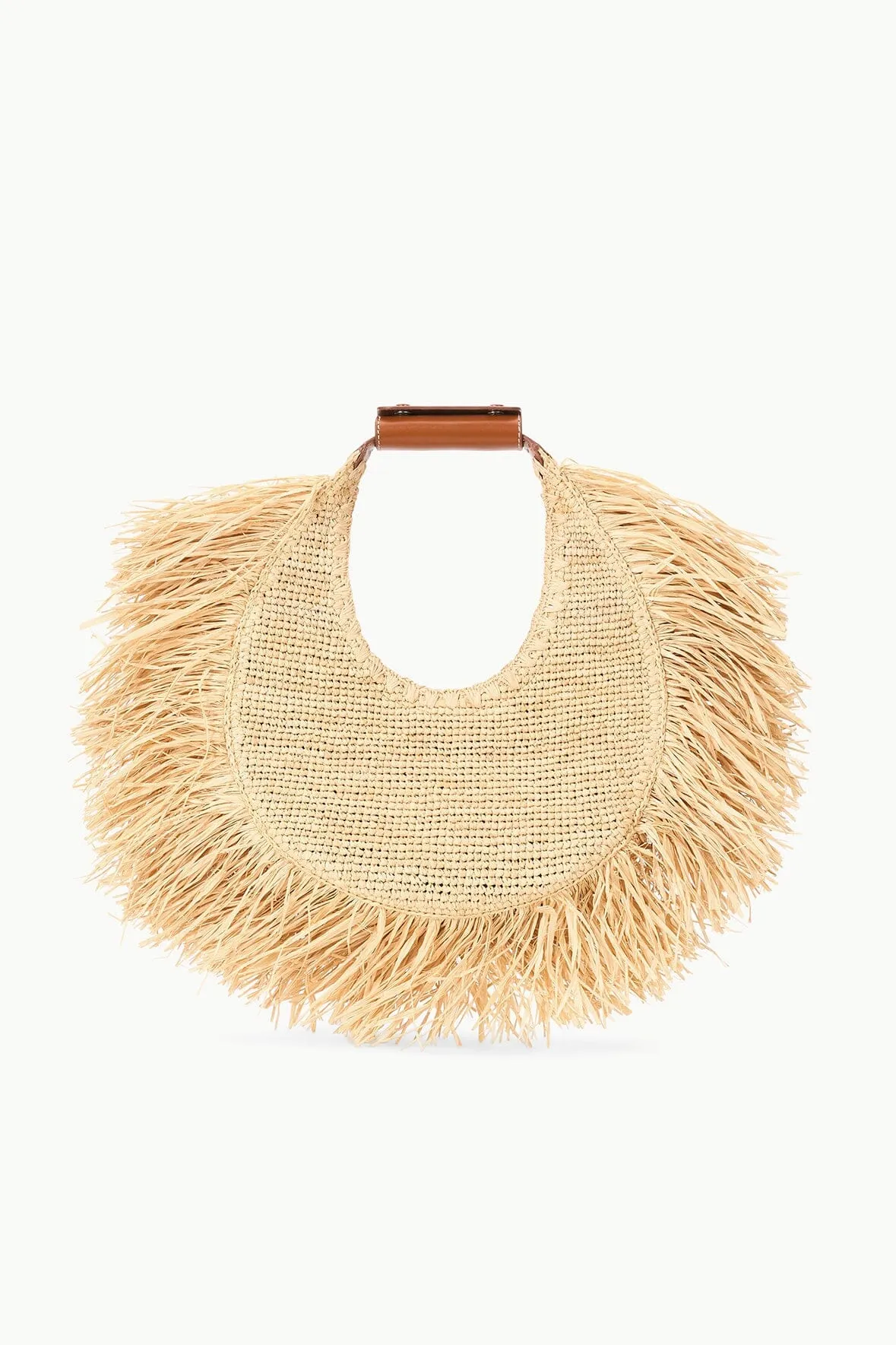 MOON RAFFIA TOTE BAG | NATURAL FRINGE sold by STAUD