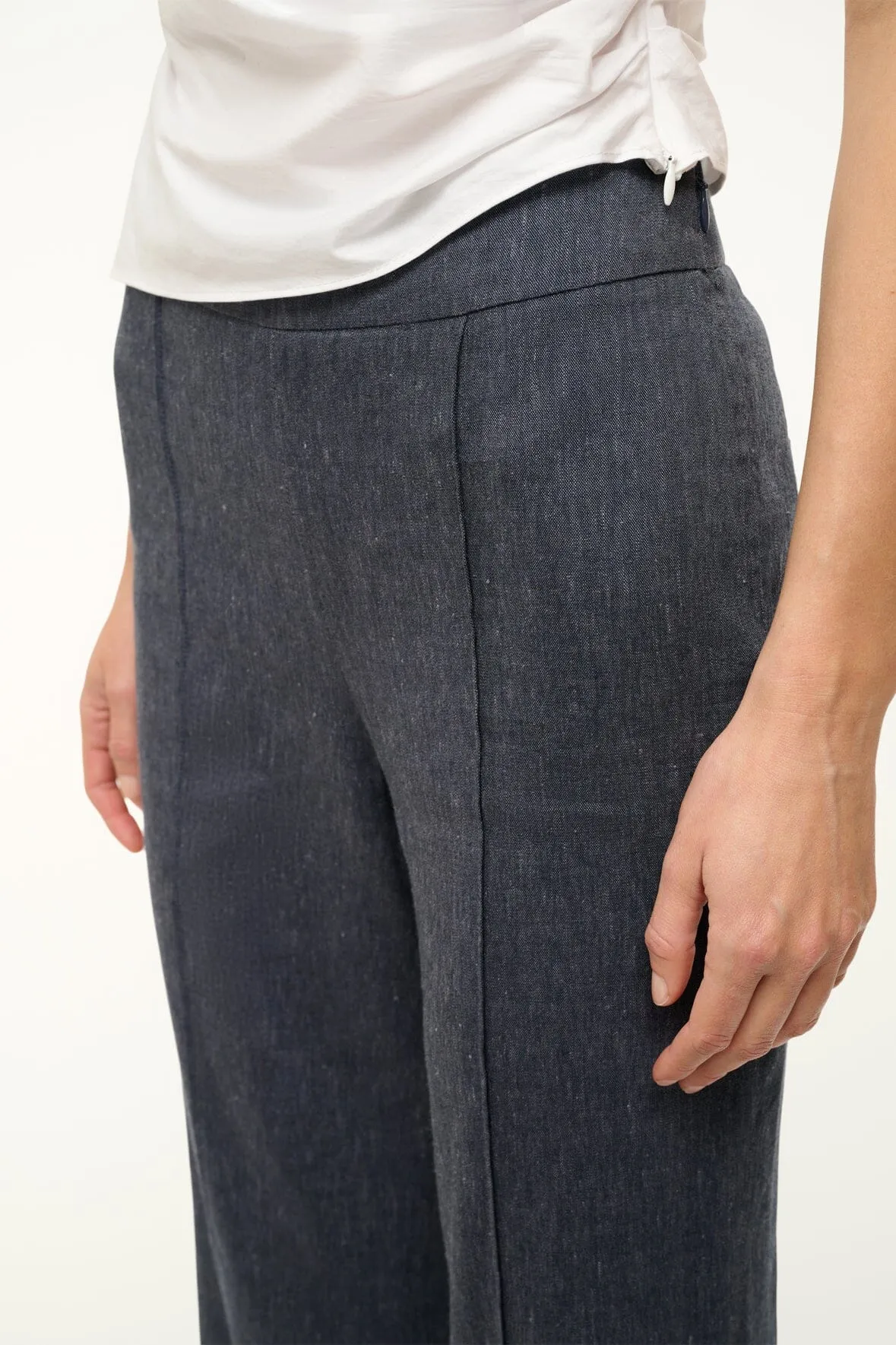 KNACK LINEN PANT | CHAMBRAY sold by STAUD product image thumbnail 4