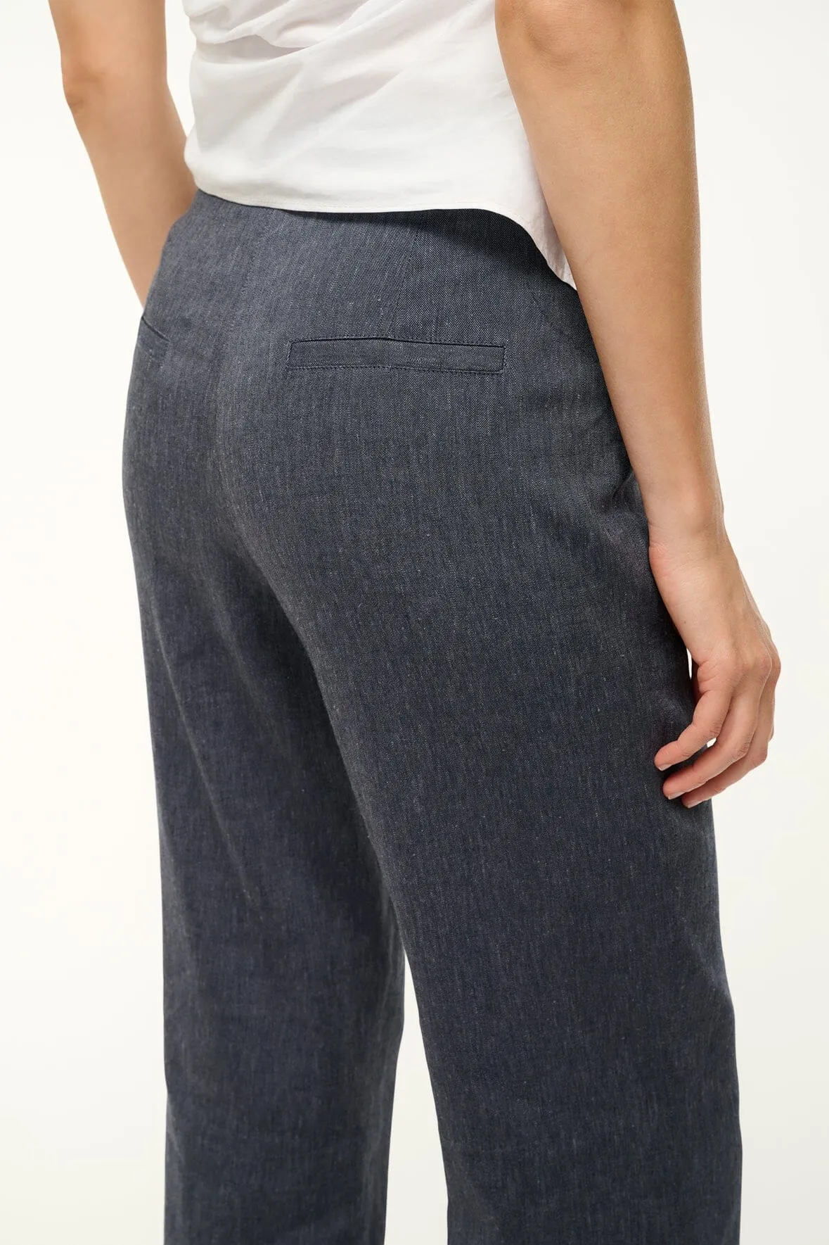 KNACK LINEN PANT | CHAMBRAY sold by STAUD product image thumbnail 5