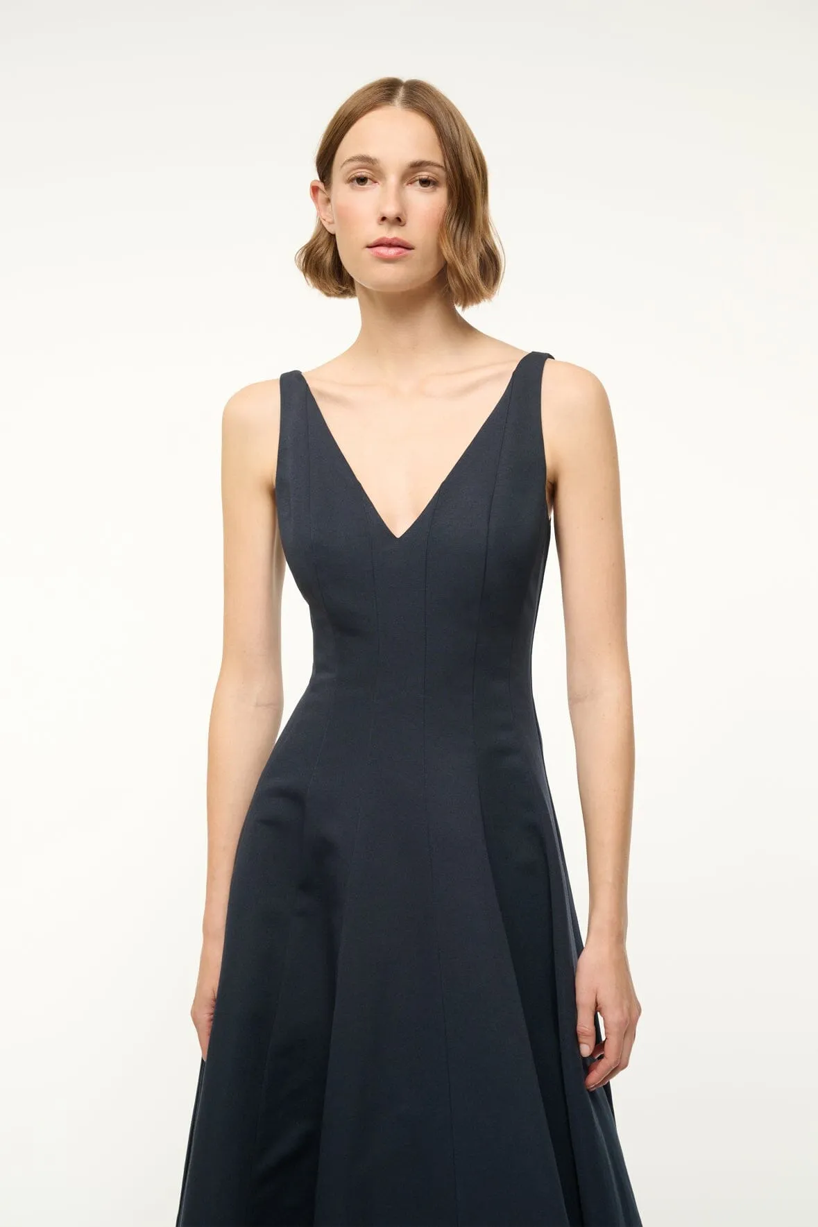 MARIETA DRESS | NAVY sold by STAUD product image thumbnail 2