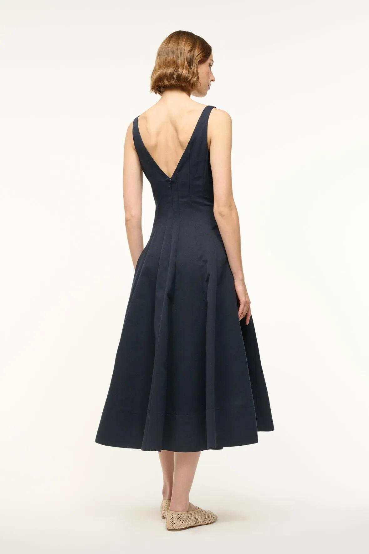 MARIETA DRESS | NAVY sold by STAUD product image thumbnail 5
