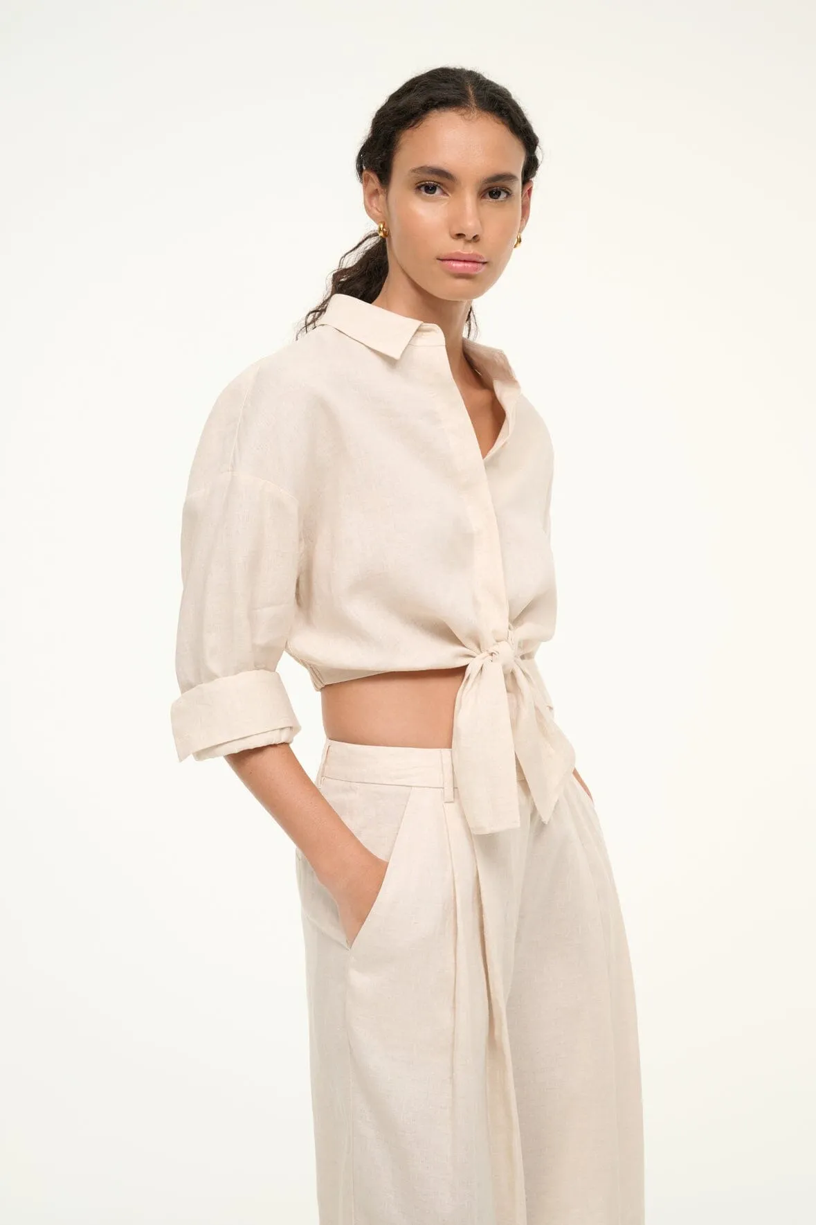 LISA LINEN TOP | NATURAL sold by STAUD product image thumbnail 3