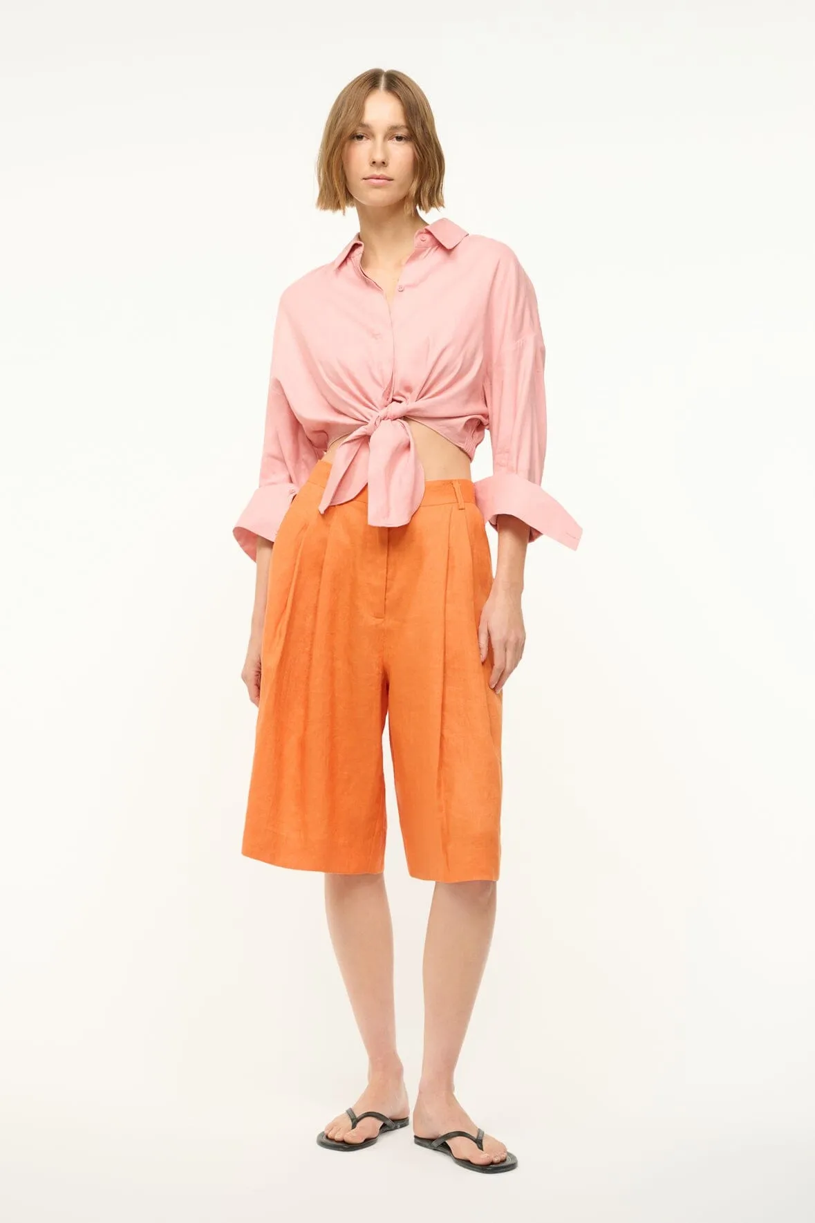 LISA LINEN TOP | FADED BLUSH sold by STAUD product image thumbnail 3