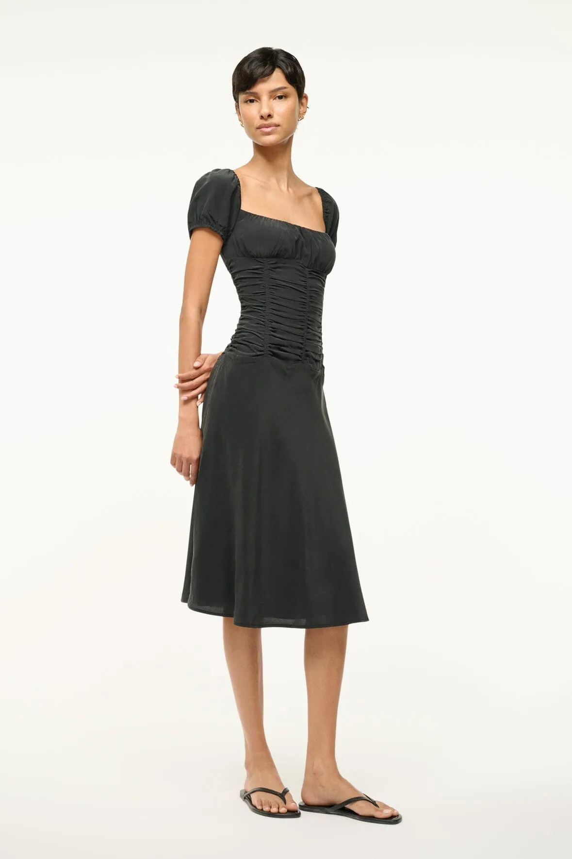 ELBA SILK DRESS | BLACK sold by STAUD product image thumbnail 2
