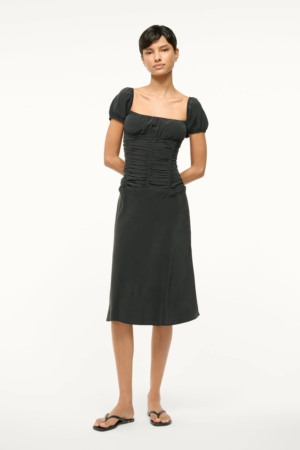 ELBA SILK DRESS | BLACK sold by STAUD product image thumbnail 3