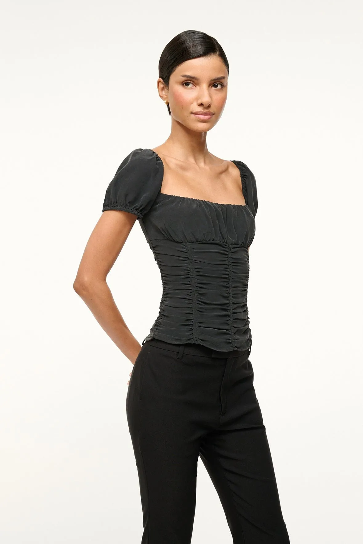 ELBA SILK TOP | BLACK sold by STAUD product image thumbnail 3