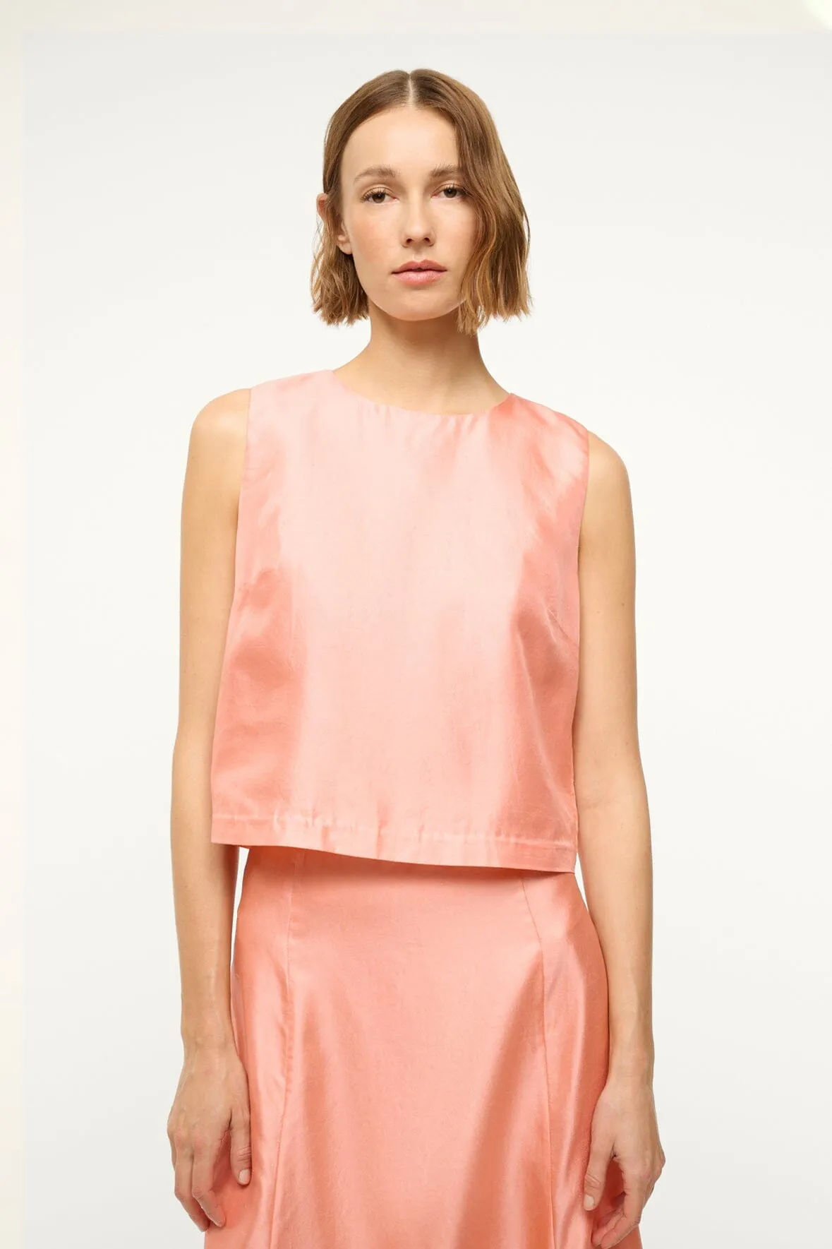 CASSIA SILK TOP | CARNATION sold by STAUD