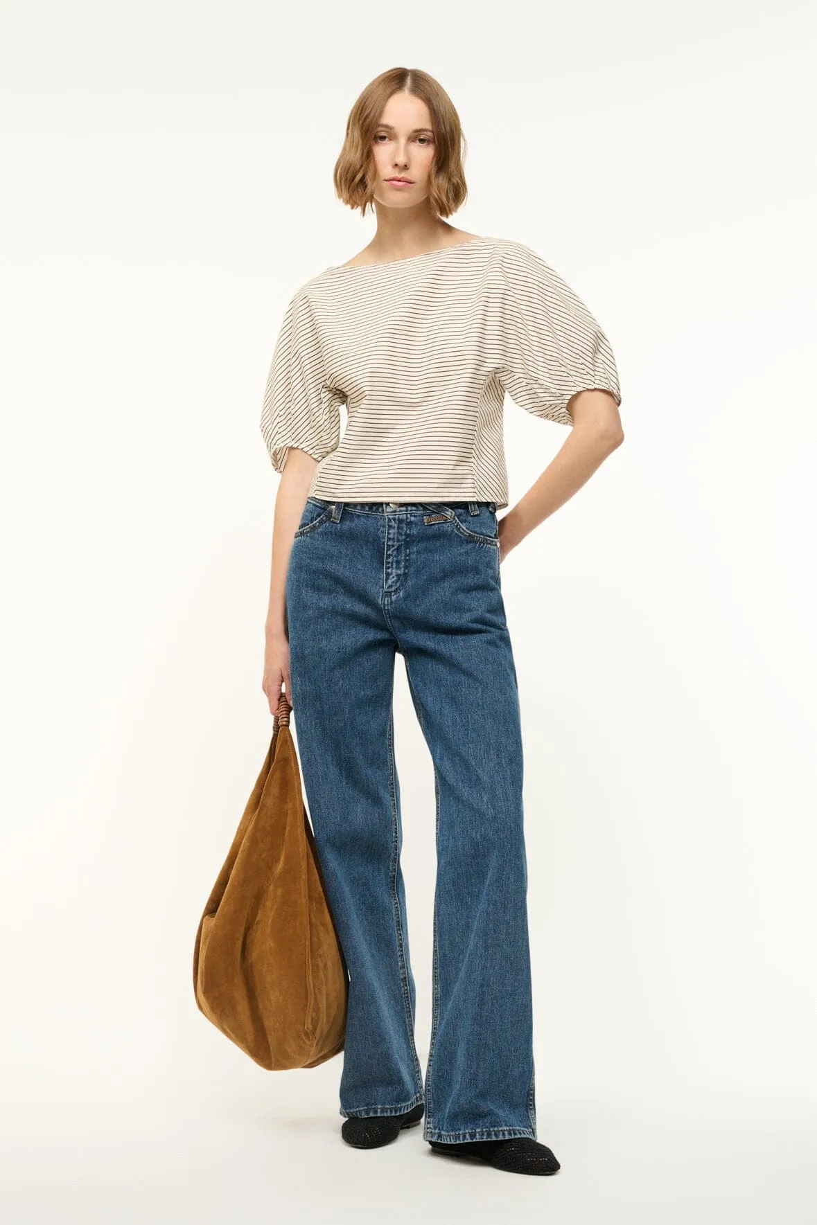 DIDI TOP | IVORY DARK OAK MICRO STRIPE sold by STAUD product image thumbnail 2