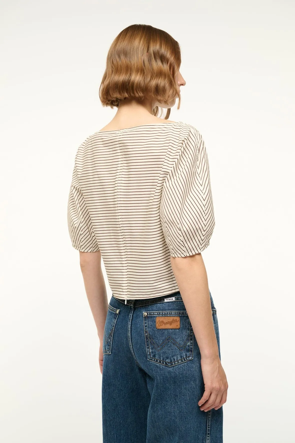 DIDI TOP | IVORY DARK OAK MICRO STRIPE sold by STAUD product image thumbnail 4