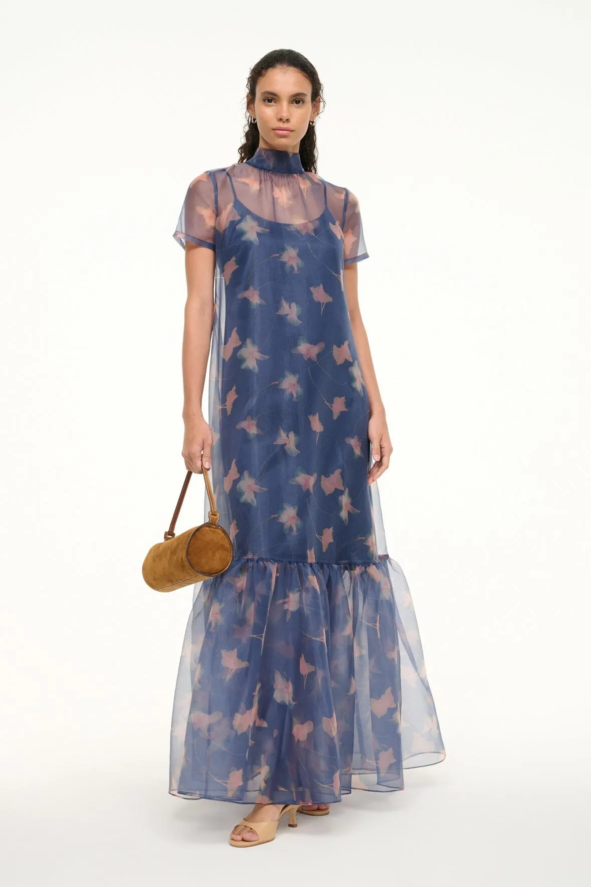 CALLUNA DRESS | BOTANICAL NAVY sold by STAUD