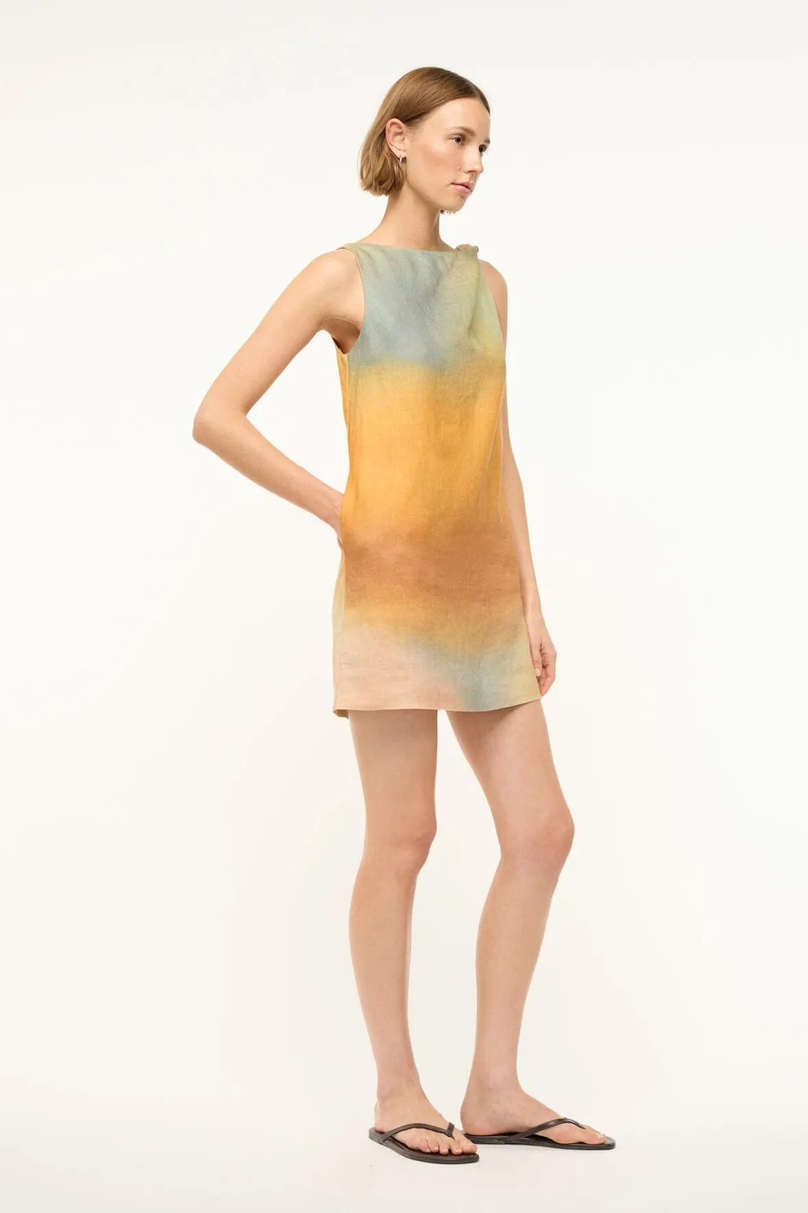 BOA LINEN DRESS | PASTEL CLOUDS sold by STAUD product image thumbnail 3
