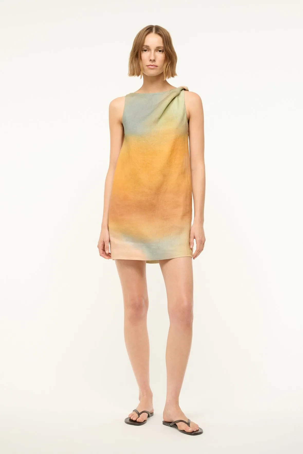 BOA LINEN DRESS | PASTEL CLOUDS sold by STAUD product image thumbnail 5