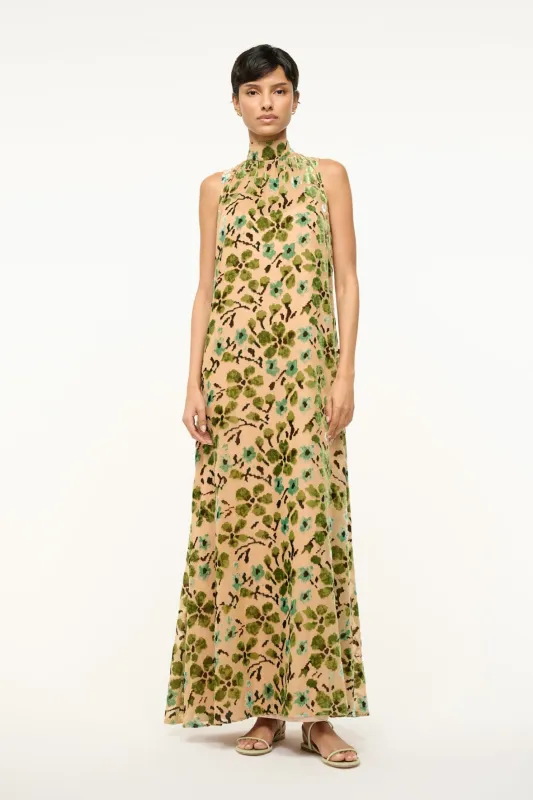 ALBEE DRESS | MOSS FLORAL TAPESTRY sold by STAUD
