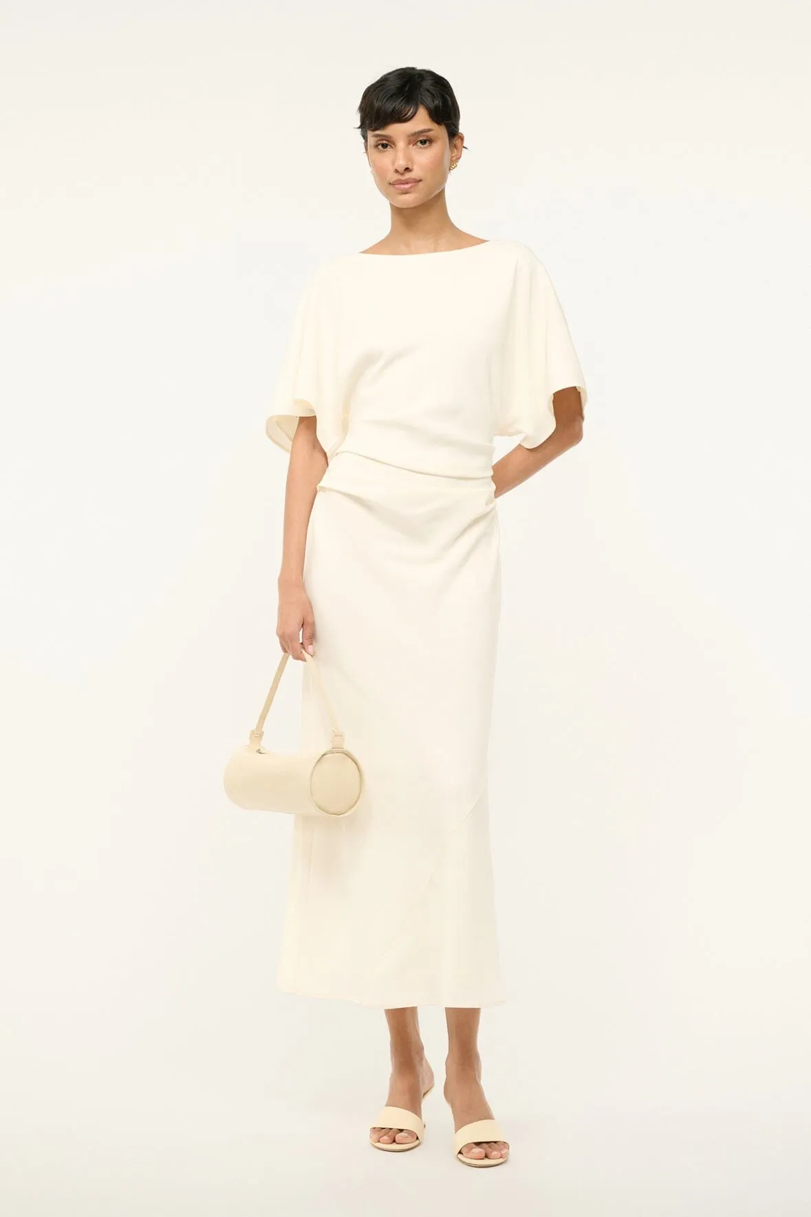 AMELIE MIDI DRESS | IVORY sold by STAUD