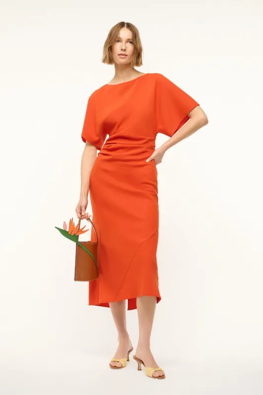 AMELIE MIDI DRESS | CAYENNE sold by STAUD
