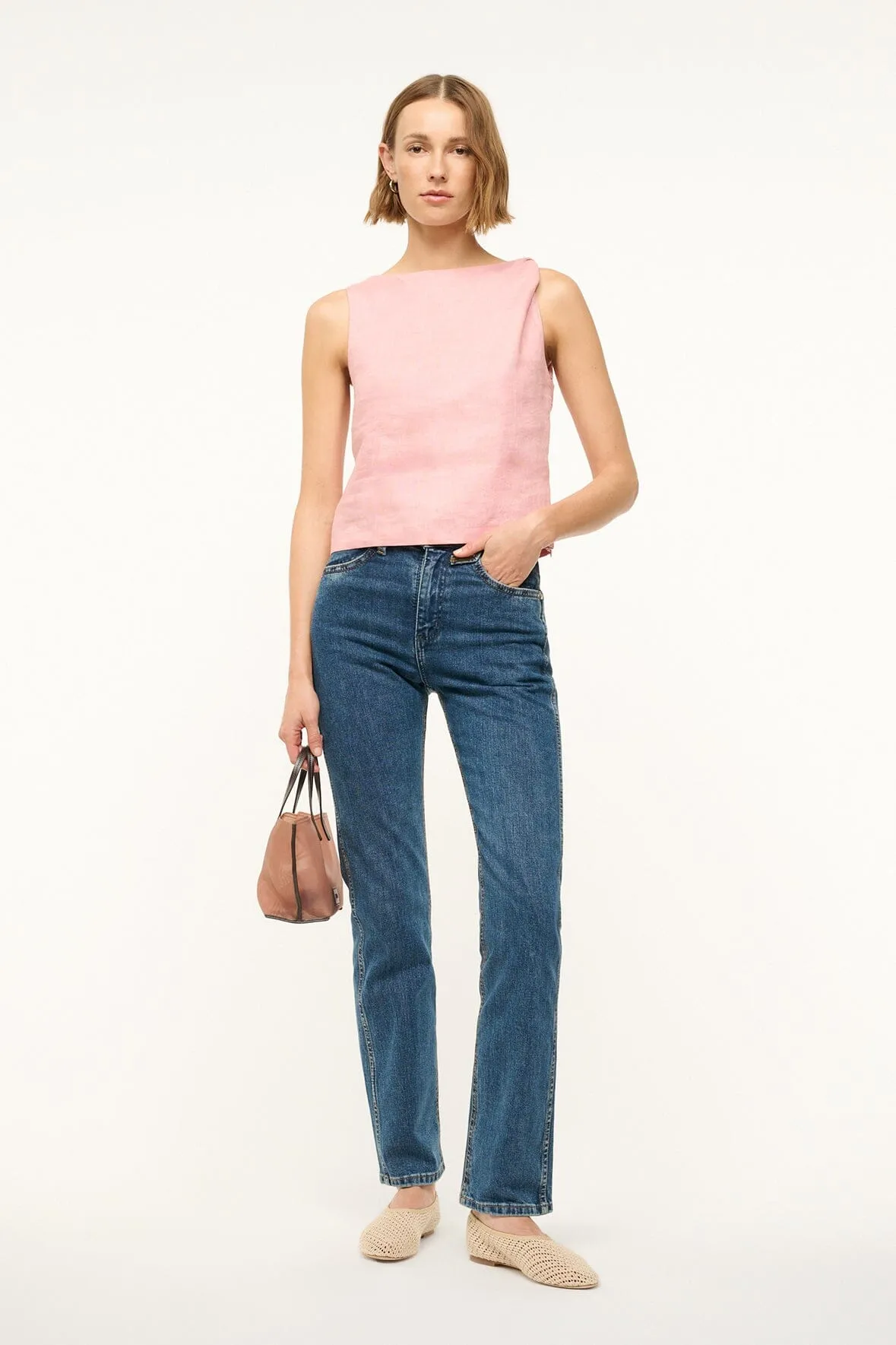 BOA LINEN TOP | FADED BLUSH sold by STAUD product image thumbnail 2