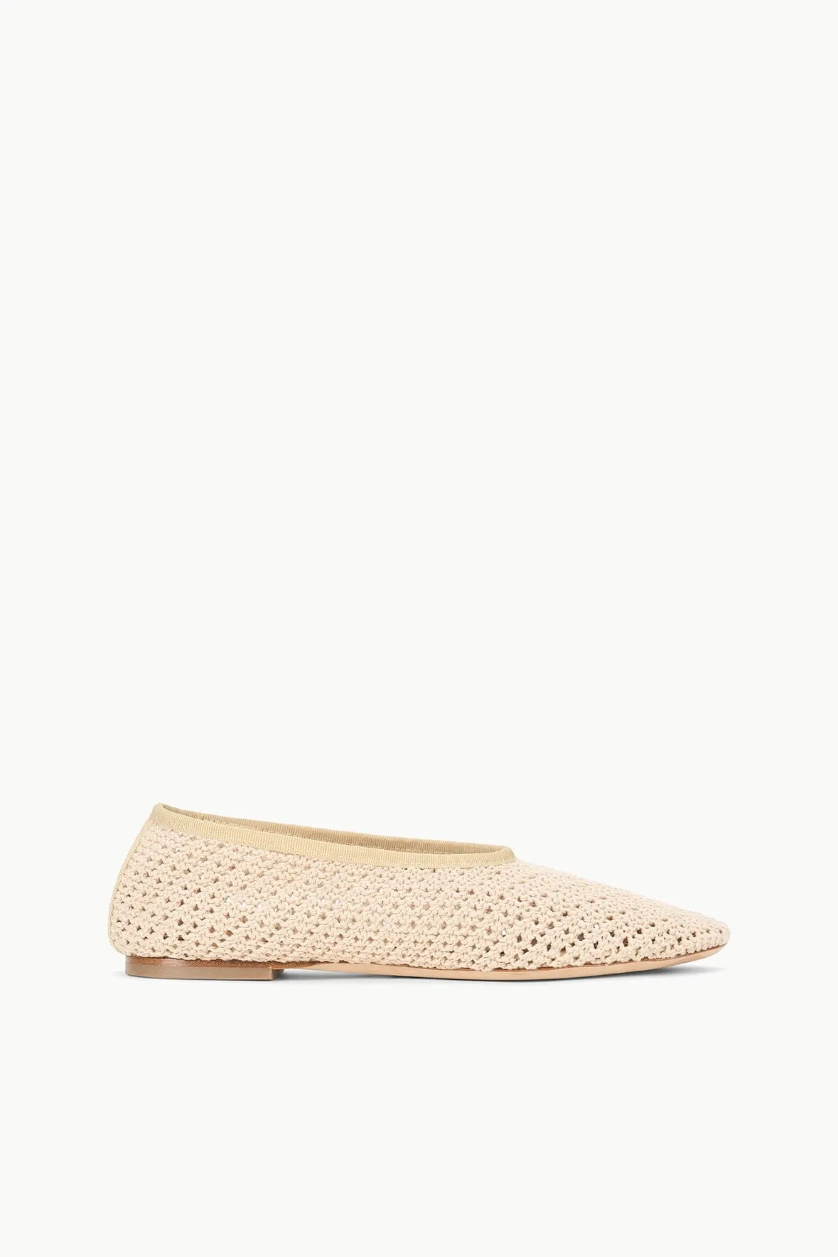 ALBA BALLET FLAT | CREAM CROCHET sold by STAUD