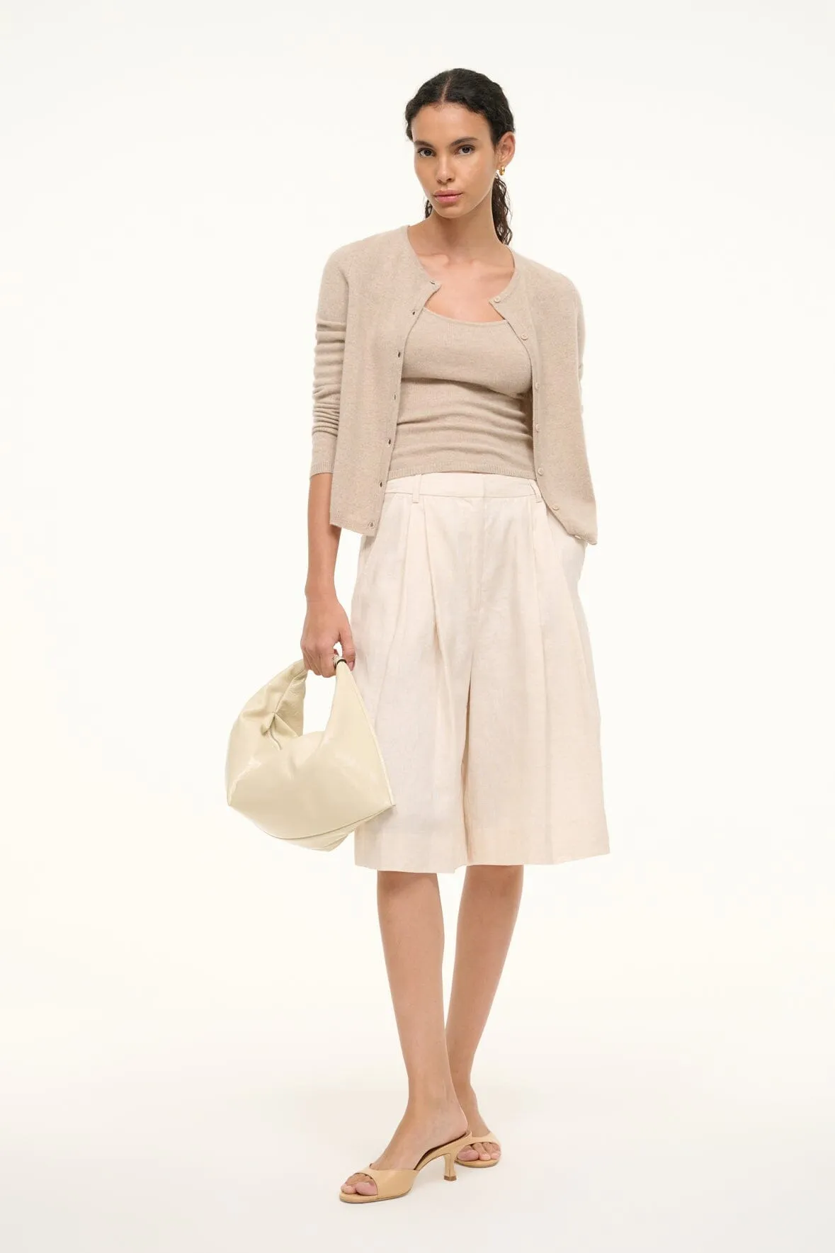 CRUZ BERMUDA LINEN SHORT | NATURAL sold by STAUD product image thumbnail 3