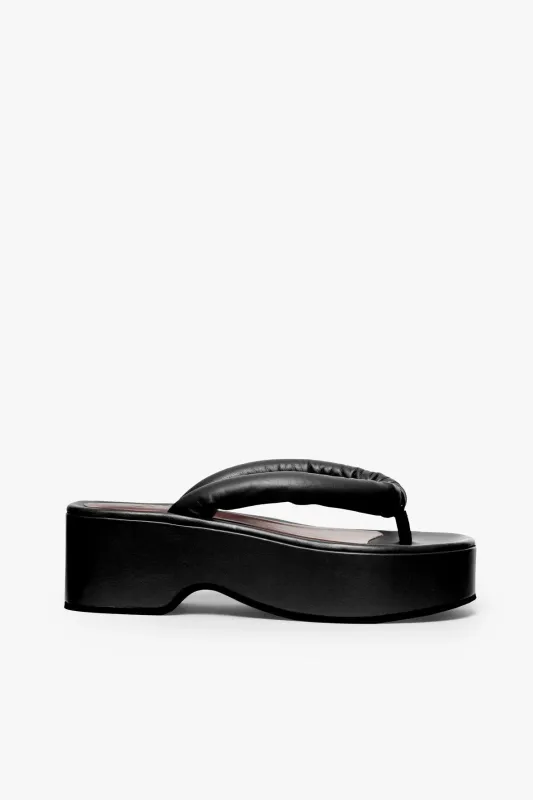 RIO PLATFORM SANDAL | BLACK sold by STAUD