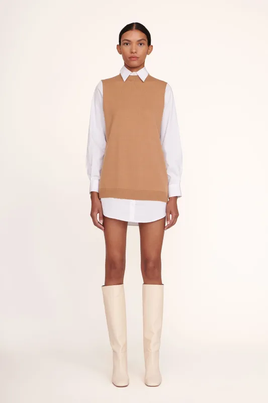 FERN DRESS | TAN WHITE made by STAUD