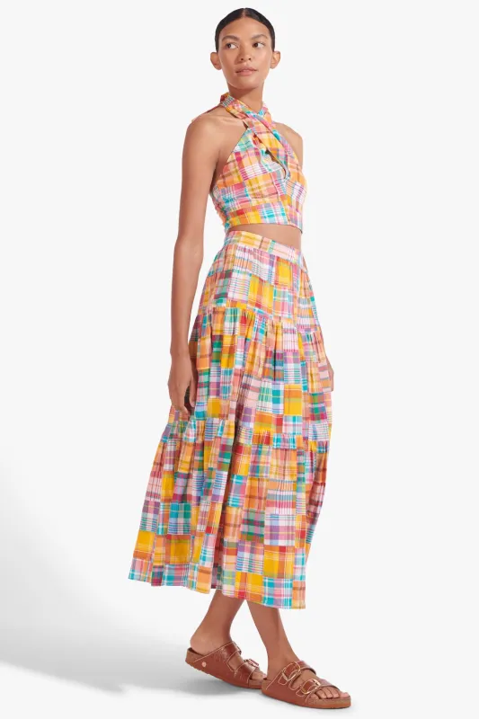 SEA SKIRT | PATCHWORK PLAID sold by STAUD