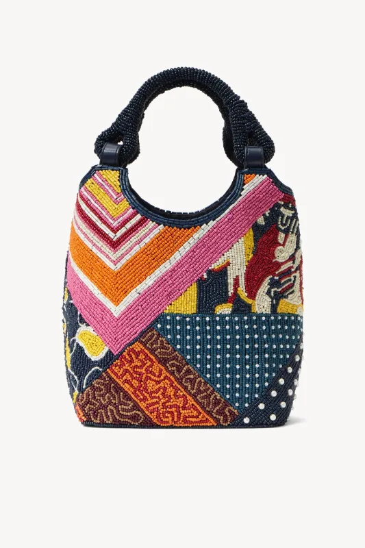 BEADED COTE BAG | PATCHWORK FOULARD sold by STAUD